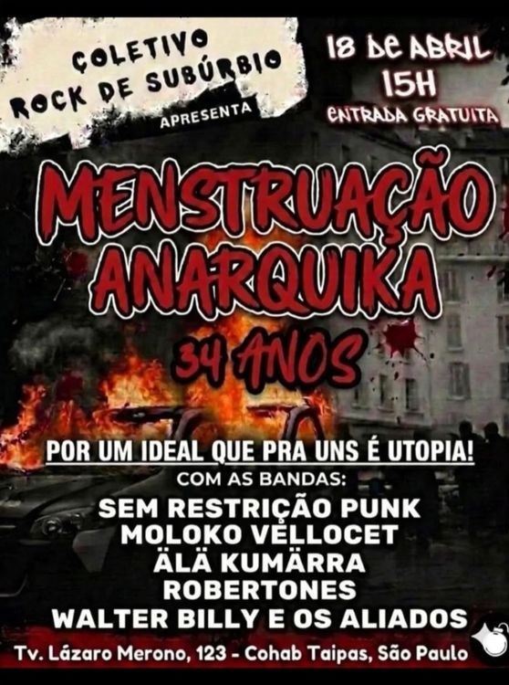 Menstruação Anarquika 34 anos